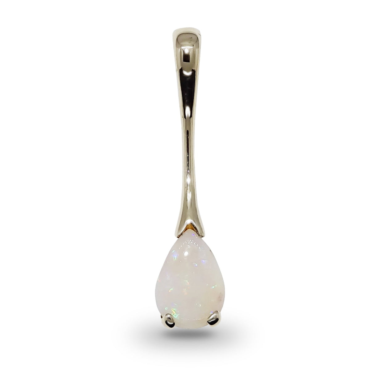 9ct gold 9x6mm pear shape opal long drop pendant