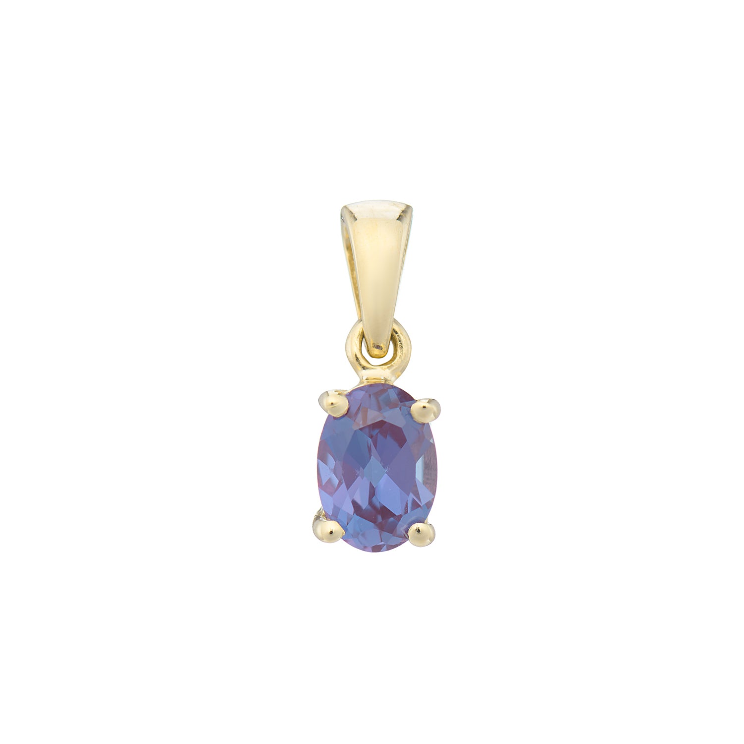 9ct gold Lab Created Alexandrite 7x5mm oval pendants