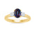 9ct gold 7x5 oval lab created alexandrite & E/VS diamonds ring 0.25cts LG