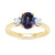 9ct gold 8x6 oval lab created alexandrite & E/VS diamonds ring 0.25cts LG
