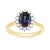 9ct gold 8x6 oval lab created alexandrite & E/VS diamond cluster ring 0.36cts LG