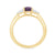 9ct gold 9x7 oval lab created alexandrite & 3 E/VS diamonds each side ring 0.15cts LG