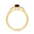 9ct gold 8x6 octagonal lab created alexandrite & 3 E/VS diamonds each side ring 0.15cts LG
