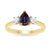 9ct gold 7x5 pear lab created alexandrite & E/VS diamonds ring 0.25cts LG
