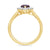 9ct gold 8x6 pear lab created alexandrite & E/VS diamond cluster ring 0.36cts LG