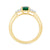 9ct gold 7x5 oval lab created emerald & 3 E/VS diamonds each side ring 0.15cts LG