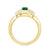 9ct gold 7x5 oval lab created emerald & E/VS diamond ring 0.20cts LG