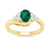 9ct gold 7x5 oval lab created emerald & E/VS diamond ring 0.20cts LG