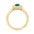 9ct gold 7x5 oval lab created emerald & E/VS diamond shoulders cluster ring 0.50cts LG