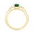 9ct gold 8x6 oval lab created Emerald & 3 E/VS diamonds each side ring 0.15cts LG