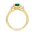 9ct gold 8x6 oval lab created emerald & E/VS diamonds ring 0.25cts LG