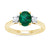 9ct gold 8x6 oval lab created emerald & E/VS diamonds ring 0.25cts LG