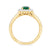 9ct gold 8x6 oval lab created emerald & E/VS diamond shoulders cluster ring 0.50cts LG