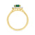 9ct gold 8x6 oval lab created emerald & E/VS diamond cluster ring 0.36cts LG