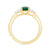9ct gold 9x7 oval lab created Emerald & 3 E/VS diamonds each side ring 0.15cts LG