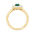 9ct gold 9x7 oval lab created emerald & E/VS diamond shoulders cluster ring 0.50cts LG