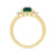 9ct gold 7x5 octagonal lab created emerald & E/VS diamonds ring 0.40cts LG