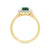 9ct gold 7x5 octagonal lab created emerald & E/VS diamond cluster ring 0.36cts LG