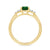 9ct gold 8x6 octagonal lab created Emerald & 3 E/VS diamonds each side ring 0.15cts LG