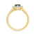 9ct gold 7x5 pear lab created emerald & E/VS diamond cluster ring 0.33cts LG