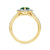 9ct gold 7x5 pear lab created emerald & E/VS diamond shoulders cluster ring 0.50cts LG