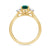 9ct gold 8x6 pear lab created emerald & E/VS diamonds ring 0.25cts LG