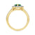 9ct gold 8x6 pear lab created emerald & E/VS diamond shoulders cluster ring 0.50cts LG