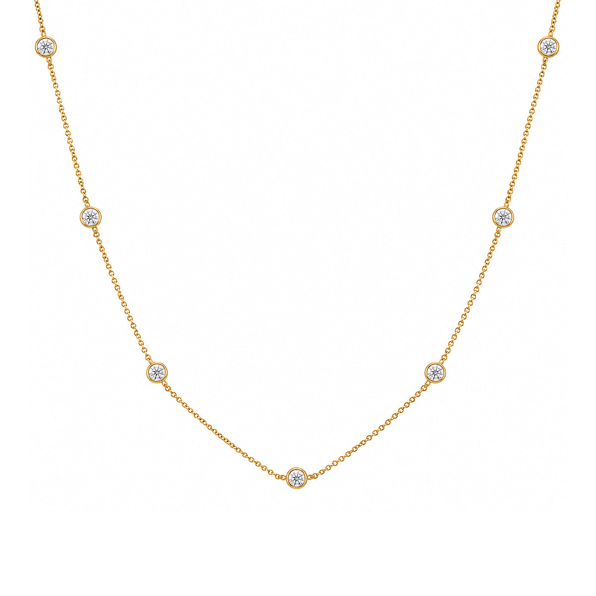 9ct gold lab grown E/VS diamond necklet 18" 0.62cts