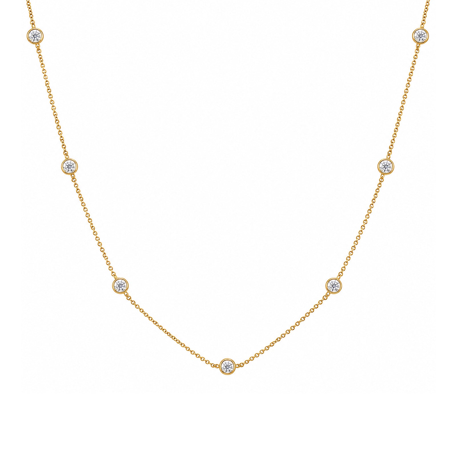 9ct gold lab grown E/VS diamond necklet 18" 0.62cts