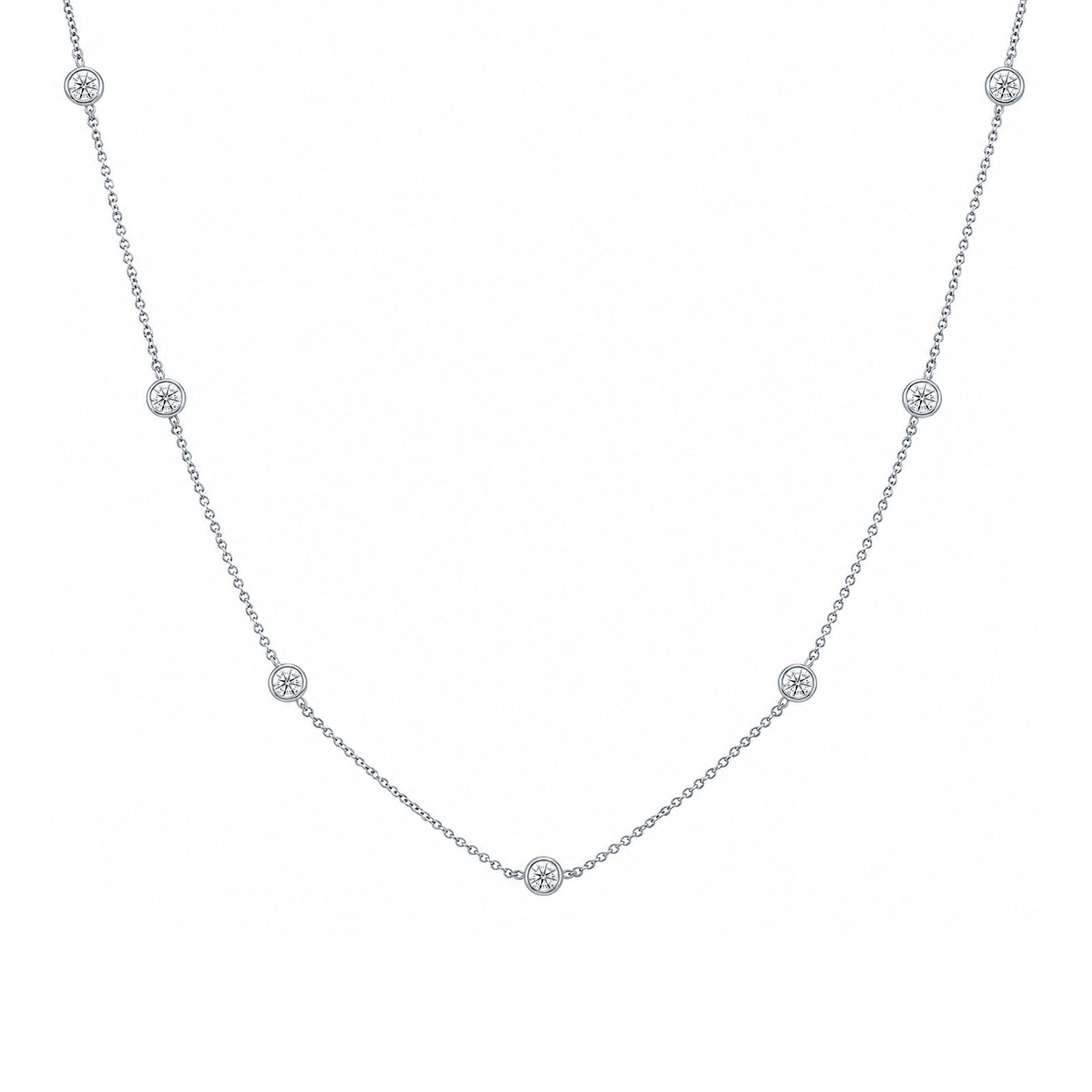 9ct white gold lab grown E/VS diamond necklet 18" 0.62cts