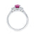 9ct white gold 7x5 oval lab created pink sapphire & E/VS diamonds ring 0.25cts LG
