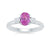 9ct white gold 7x5 oval lab created pink sapphire & E/VS diamonds ring 0.25cts LG