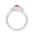 9ct White gold 7x5 oval lab created pink sapphire & E/VS diamonds ring 0.20cts LG