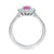 9ct White gold 7x5 oval lab created pink sapphire & E/VS diamond cluster ring 0.33cts LG