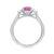 9ct white gold 8x6 oval lab created pink sapphire & E/VS diamonds ring 0.25cts LG