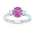 9ct white gold 8x6 oval lab created pink sapphire & E/VS diamonds ring 0.25cts LG