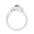 9ct white gold 8x6 oval lab created pink sapphire & E/VS diamond ring 0.20cts LG