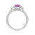 9ct white gold 9X7 oval lab created pink sapphire & E/VS diamonds ring 0.25cts