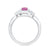 9ct white gold 9x7 oval lab created pink sapphire & E/VS diamond ring 0.20cts LG