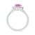 9ct white gold 9x7 oval lab created pink sapphire & E/VS diamond cluster ring 0.36cts LG