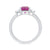 9ct white gold 8x6 octagonal lab created pink sapphire & E/VS diamonds ring 0.40ts LG