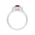 9ct white gold 8x6 pear lab created pink sapphire & E/VS diamonds ring 0.25ts LG