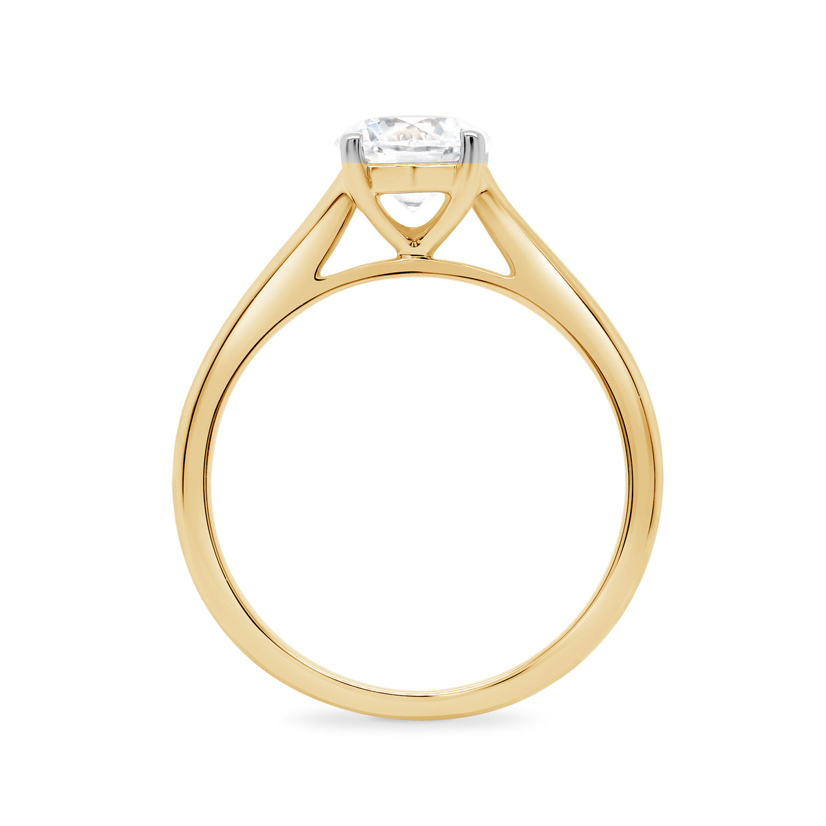 9ct gold lab grown E/VS Diamond single stone 4 claw ring 0.50cts LG