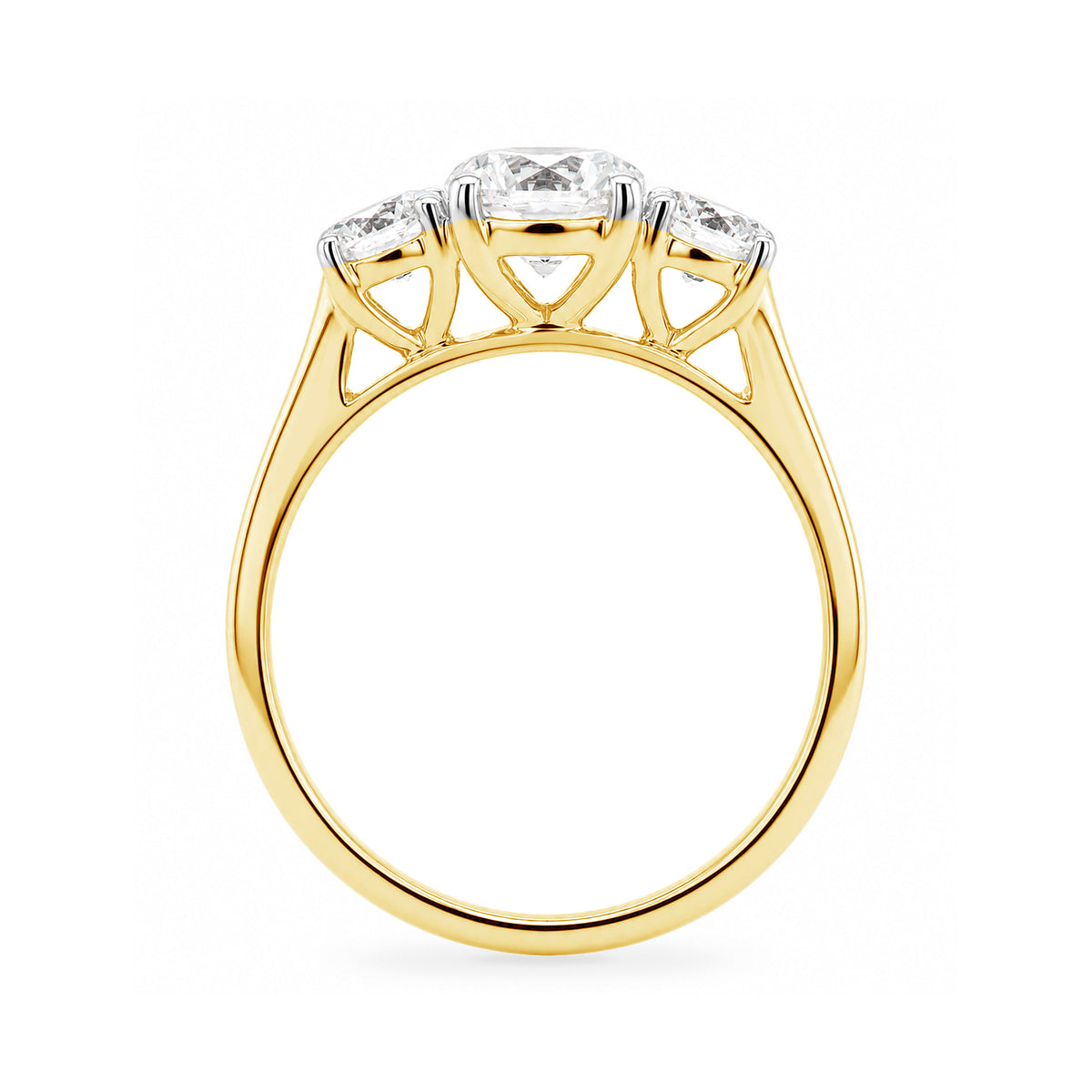 9ct gold lab grown E/VS Diamond 3 stone ring 1.60cts LG