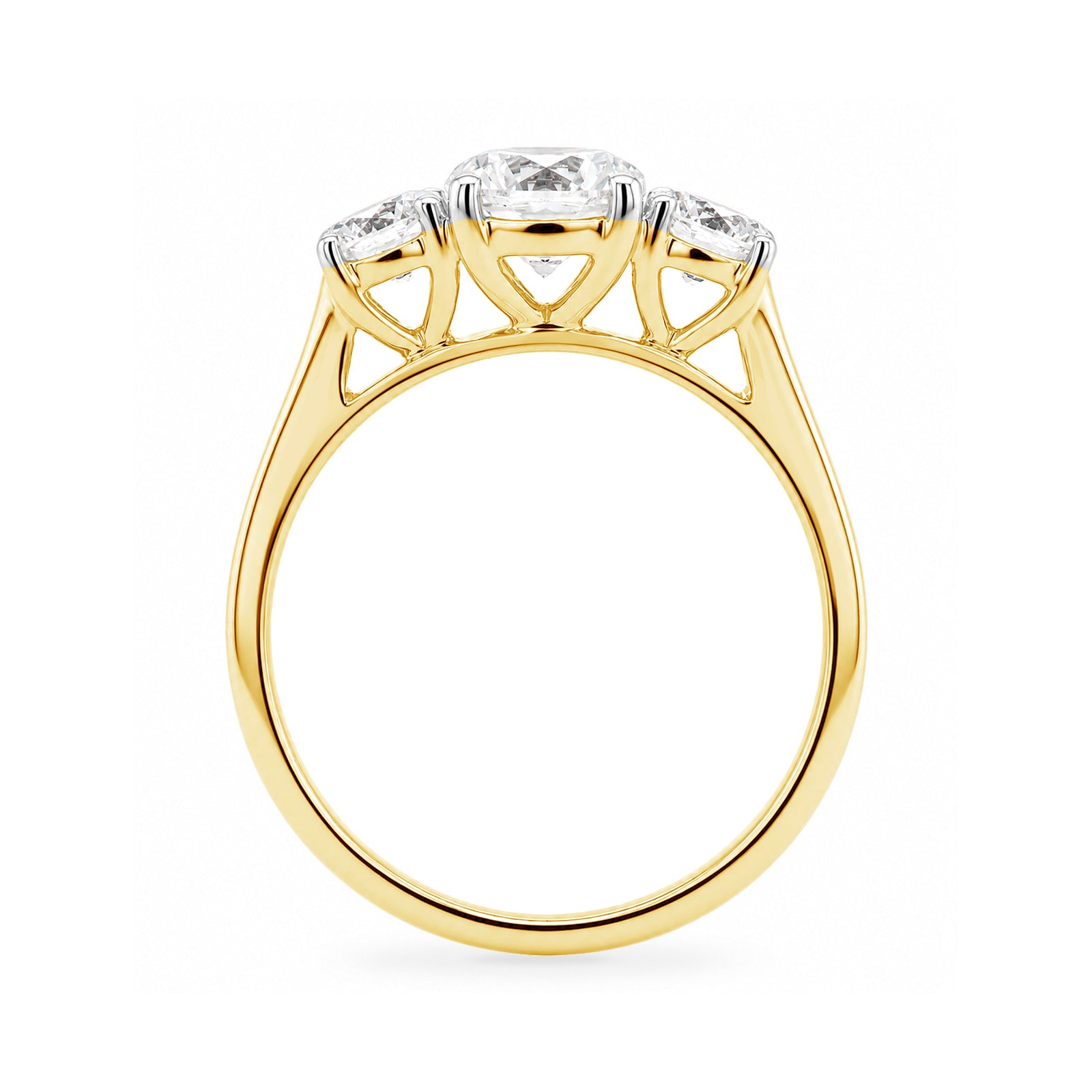 9ct gold lab grown E/VS Diamond 3 stone ring 1.60cts LG
