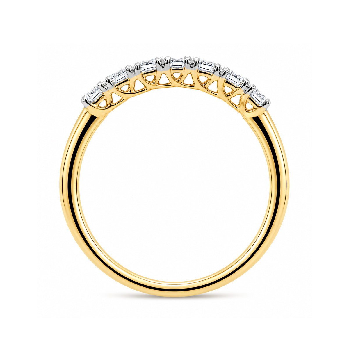 9ct gold 7 stone lab grown E/VS Diamond ring 0.50cts LG