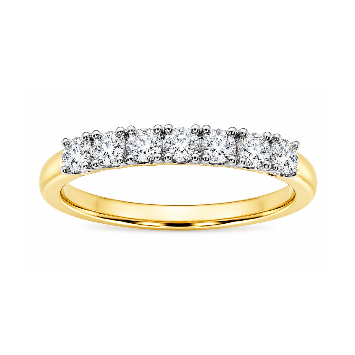9ct gold 7 stone lab grown E/VS Diamond ring 0.50cts LG