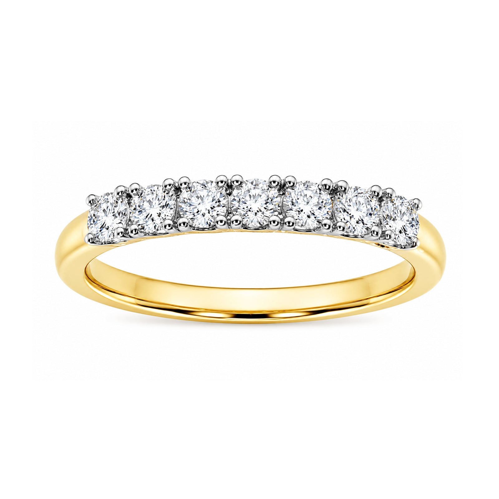 9ct gold 7 stone lab grown E/VS Diamond ring 0.50cts LG