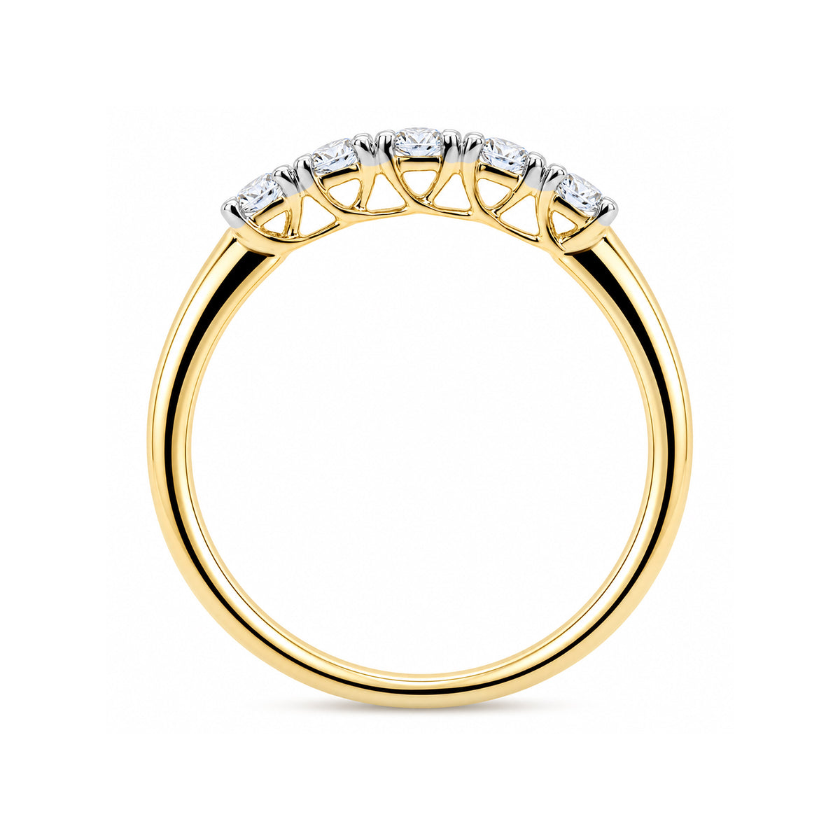 9ct gold 5 stone lab grown E/VS Diamond ring 0.50cts LG