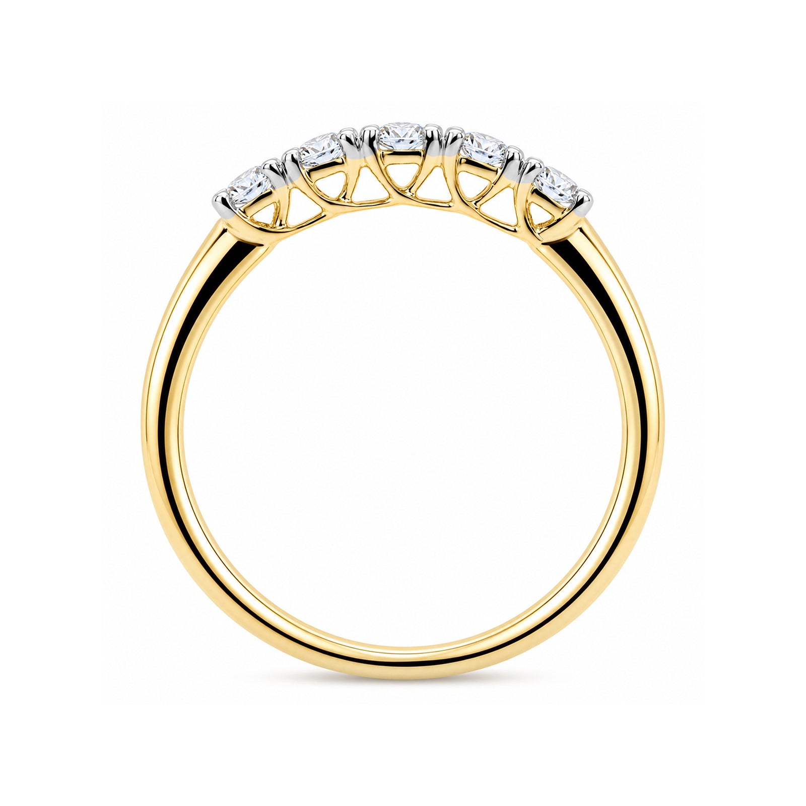 9ct gold 5 stone lab grown E/VS Diamond ring 0.50cts LG